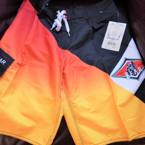 Bear Surfing Co Other - NWT Men Swimming Shorts Surfing "Bear" company 30" 32" 36"  Red Black Orange